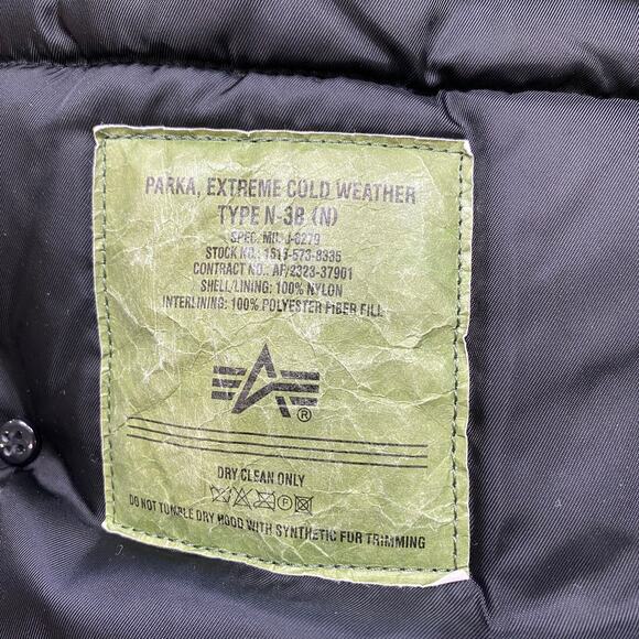 Alpha Industries Parka Extreme Cold Weather Type N-3B Jacket Men's XS - Picture 7 of 8
